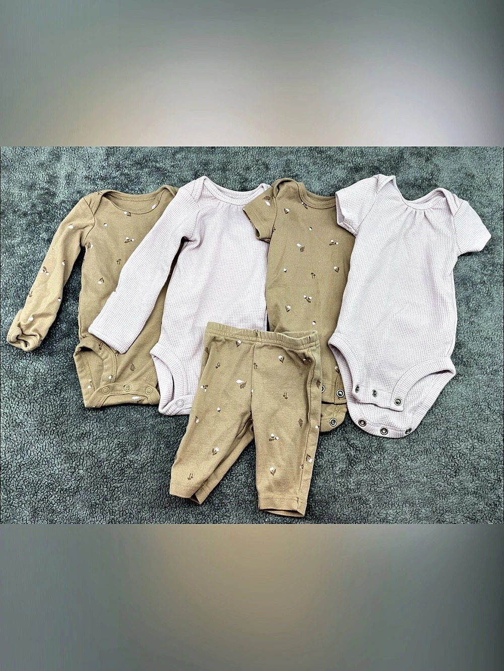 Carter's Baby Newborn Matching Set Brown & Purple Bundle
